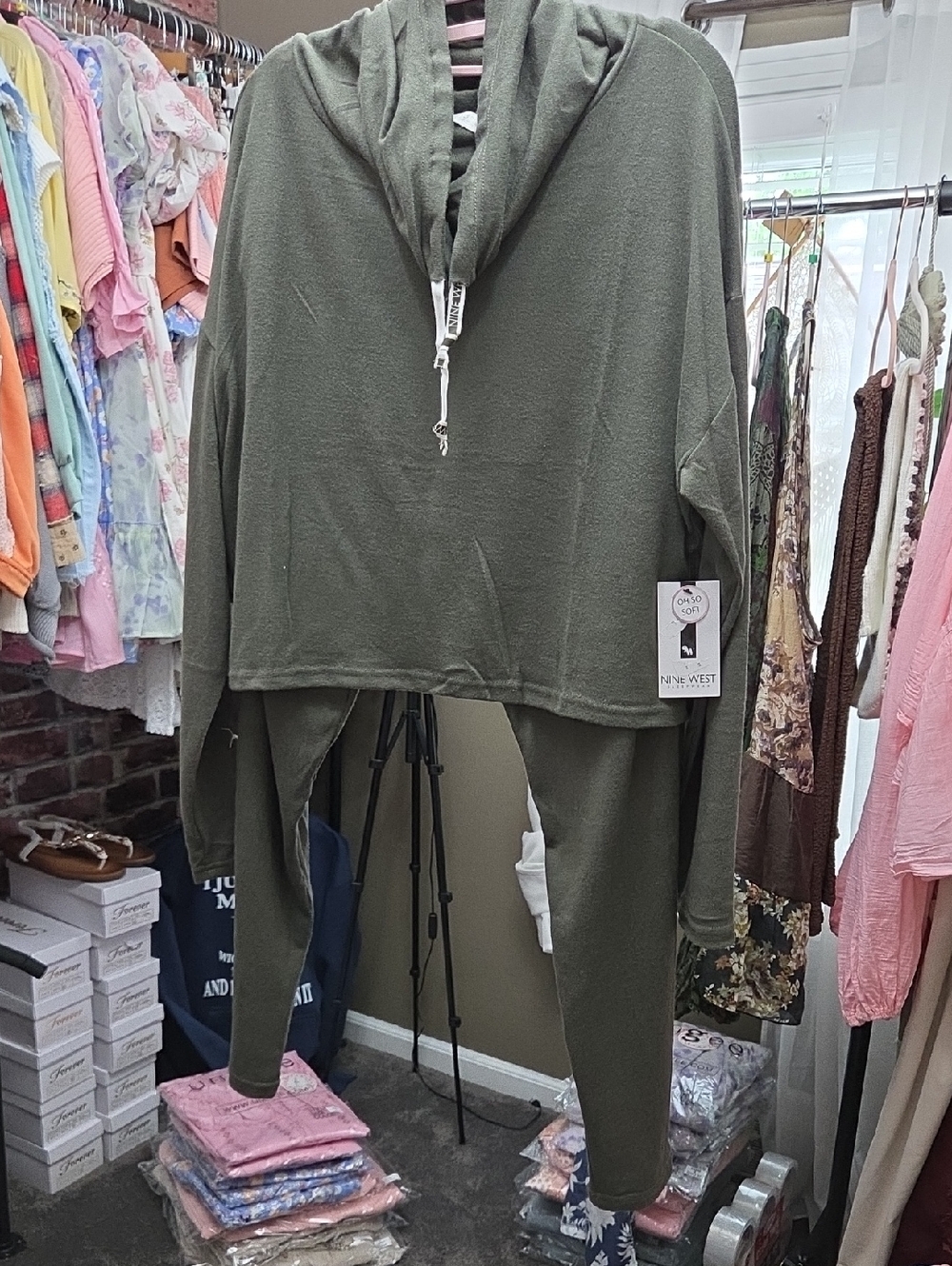 Nine West Olive Green Two-Piece Lounge Set - Picture 1 of 4